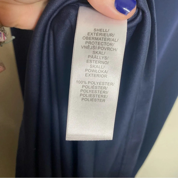 Vow'd Navy Blue Drape Front Paris Maxi Bridesmaid Formal Dress Gown Size 2 - Picture 8 of 9